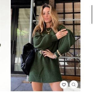 NWT Simona Emerald Mini Sweater Dress size s/m